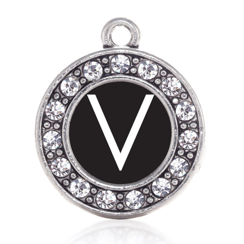 My Initials - Letter V Circle Charm