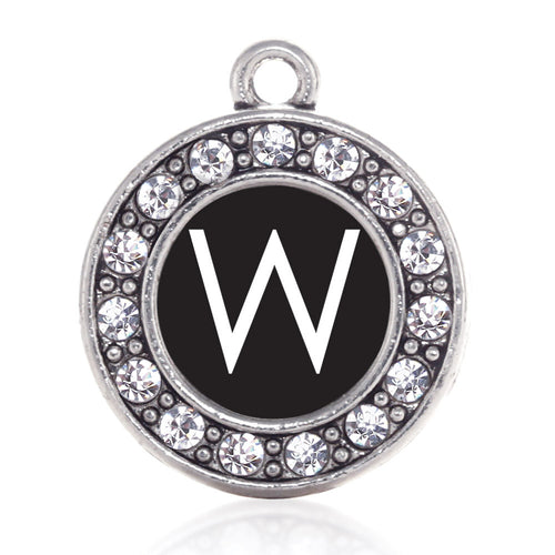 My Initials - Letter W Circle Charm