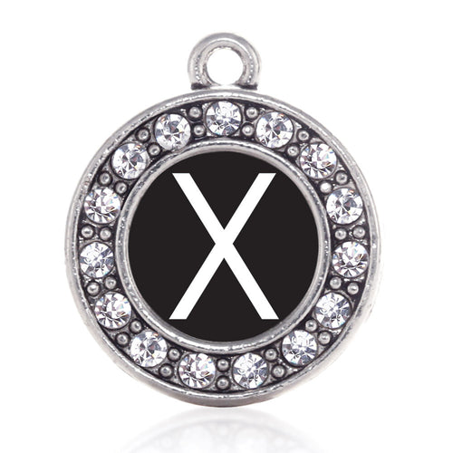 My Initials - Letter X Circle Charm