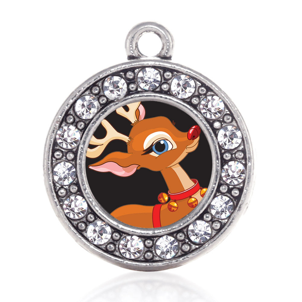 Red Nosed Reindeer Circle Charm