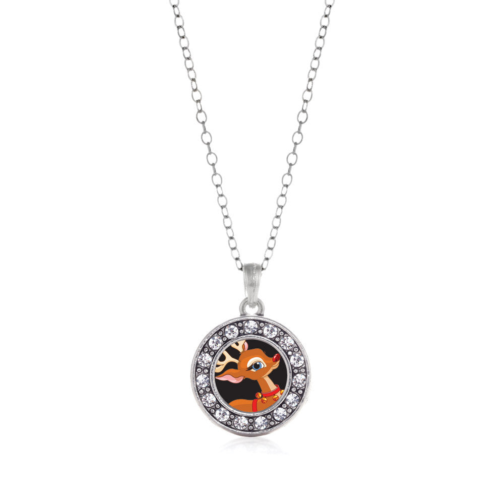 Red Nosed Reindeer Circle Charm