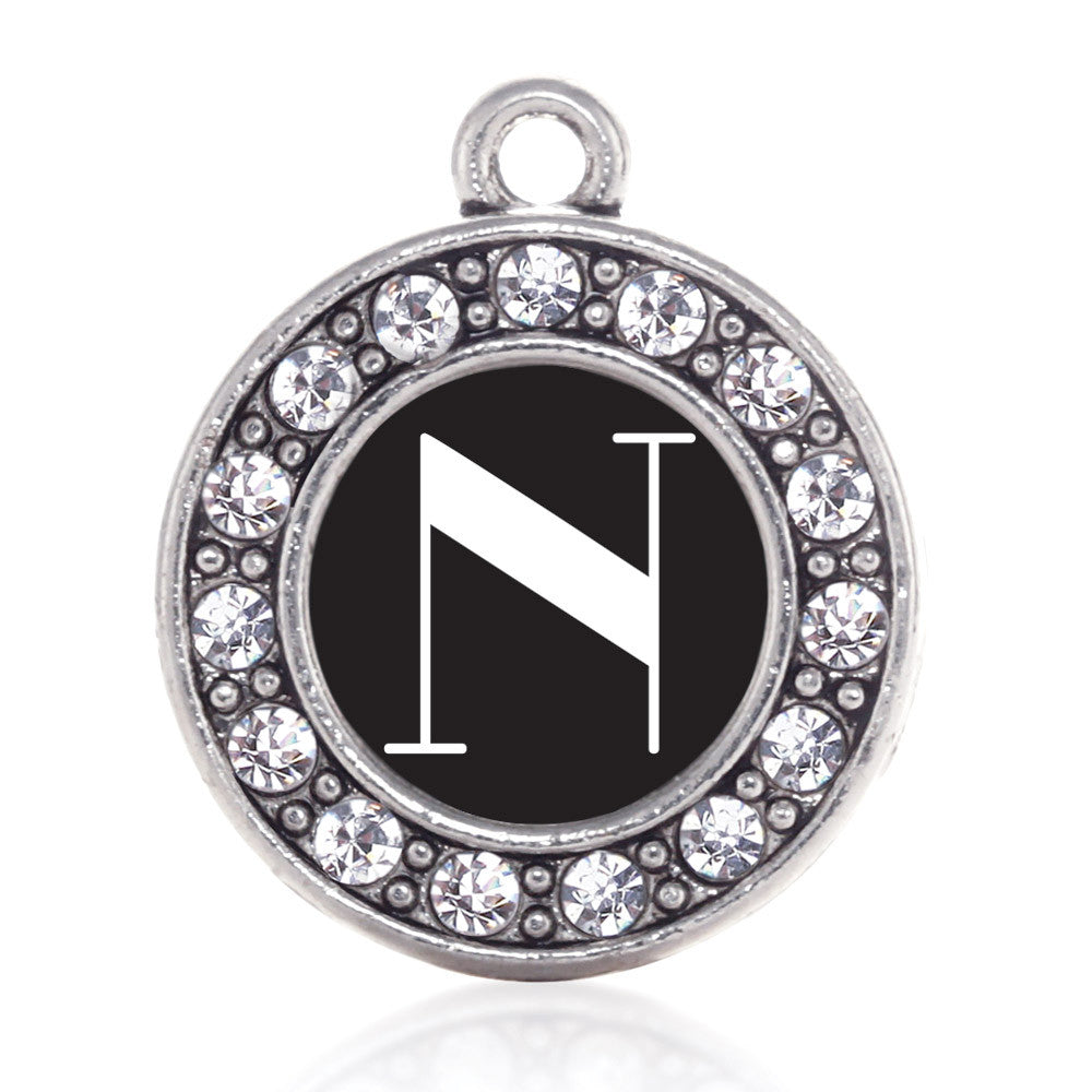 My Vintage Initials - Letter N Circle Charm