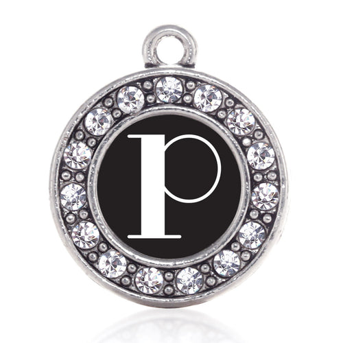 My Vintage Initials - Letter P Circle Charm