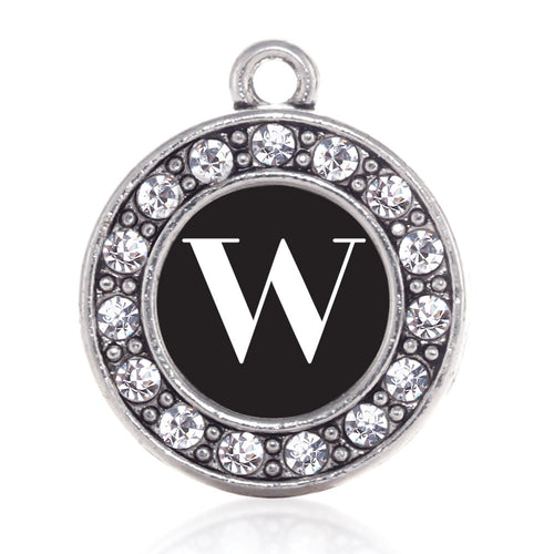 My Vintage Initials - Letter W Circle Charm