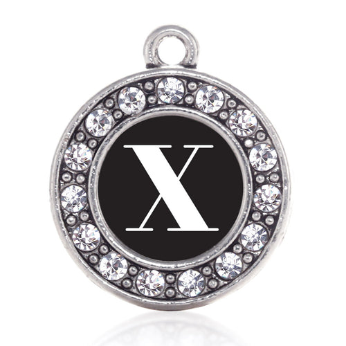My Vintage Initials - Letter X Circle Charm