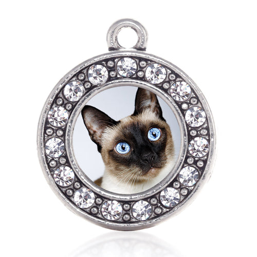 Siamese Cat Circle Charm