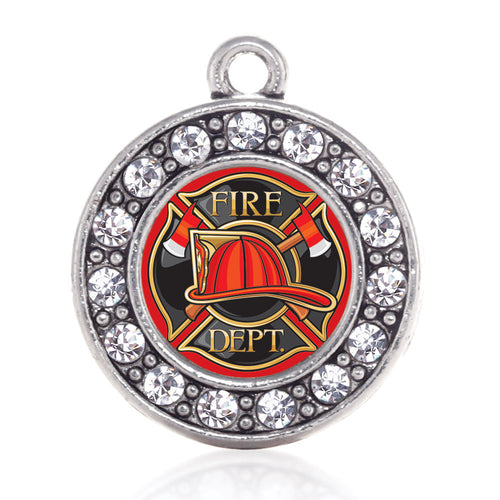 Fire Department Badge Circle Charm