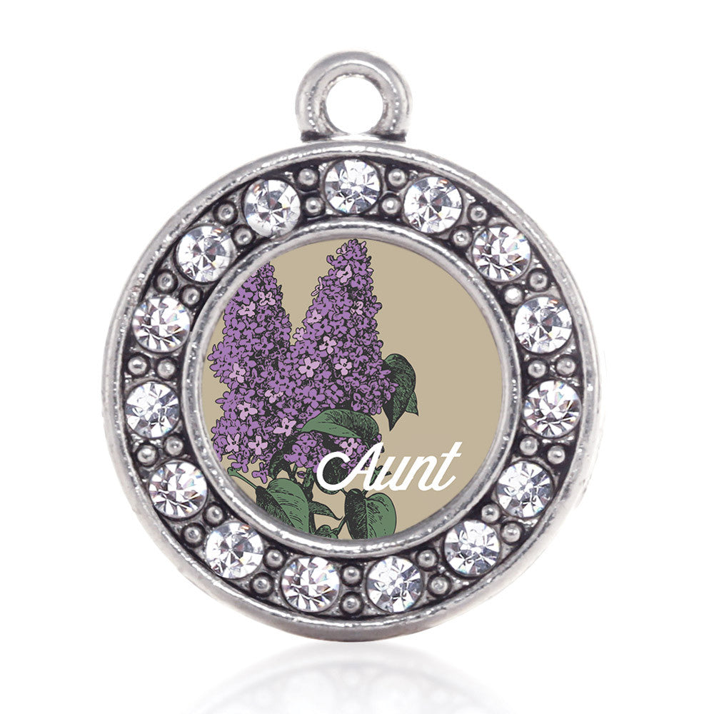 Aunt Lilac Flower Circle Charm