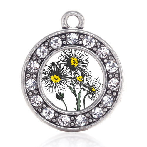 Daisy Flower Circle Charm