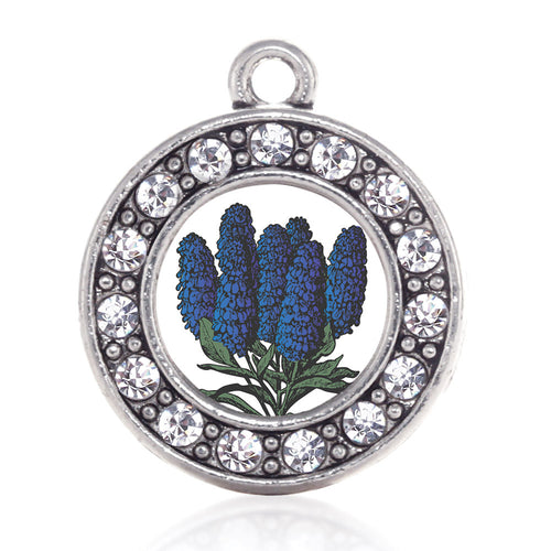 Delphinium Flower Circle Charm