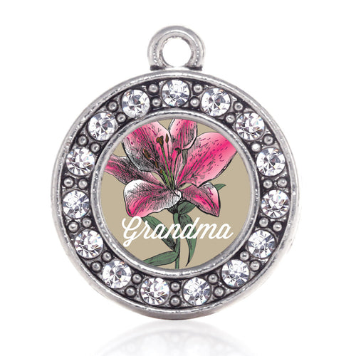 Grandma Lily Flower Circle Charm