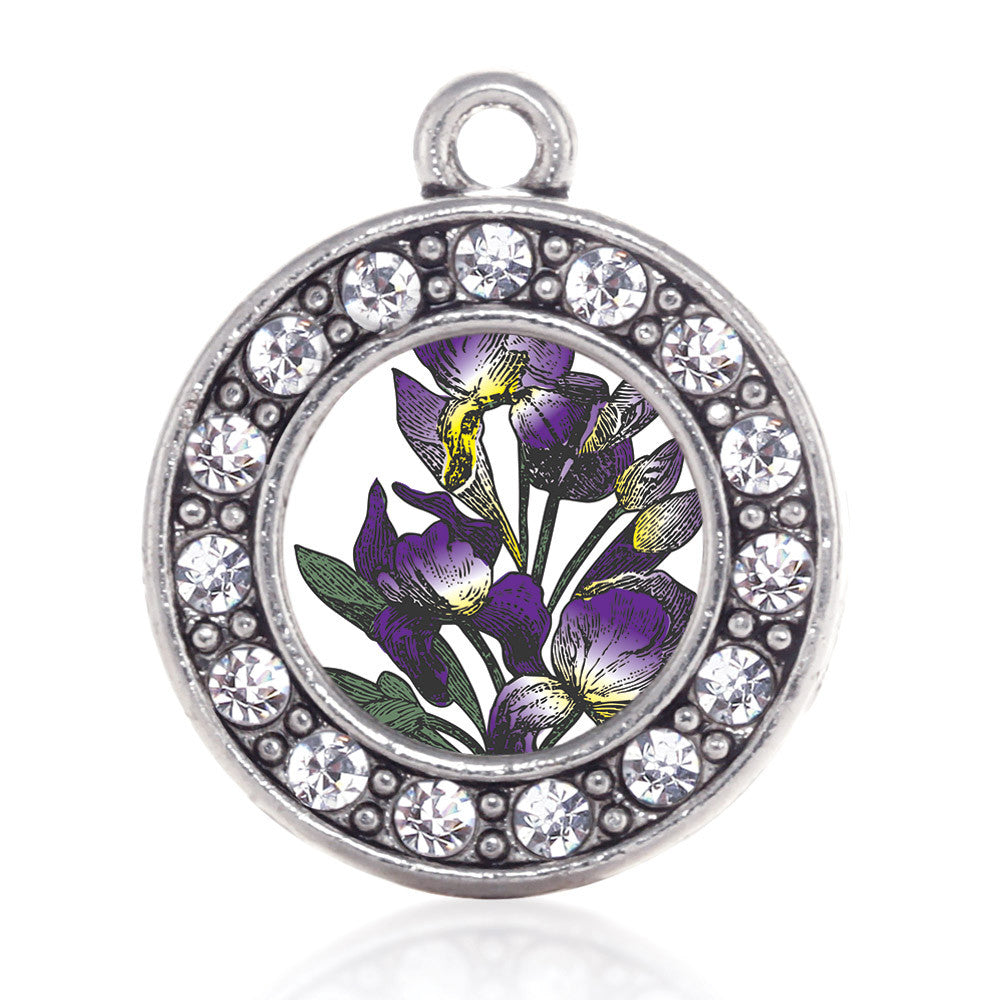 Iris Flower Circle Charm