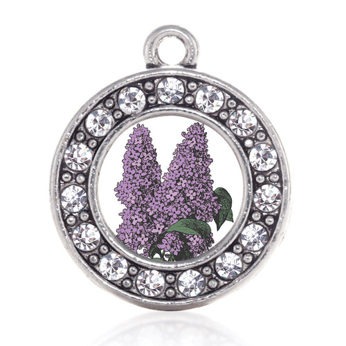 Lilac Flower Circle Charm