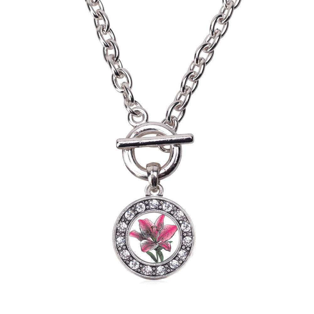 Lily Flower Circle Charm