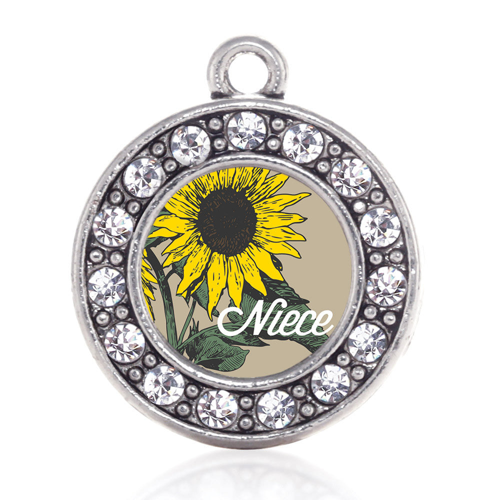 Niece Sunflower Circle Charm