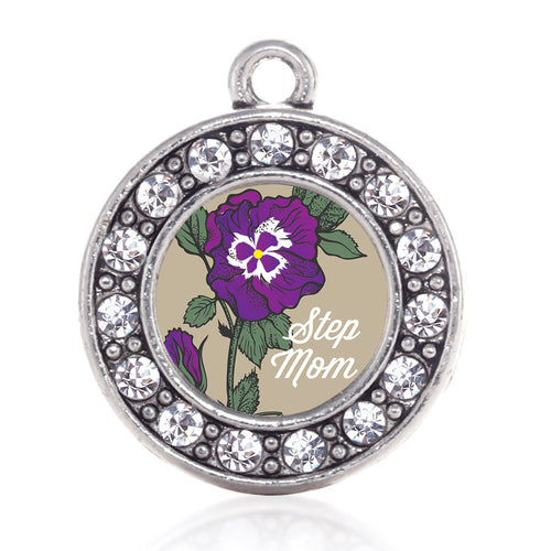 Step Mom Pansy Circle Charm