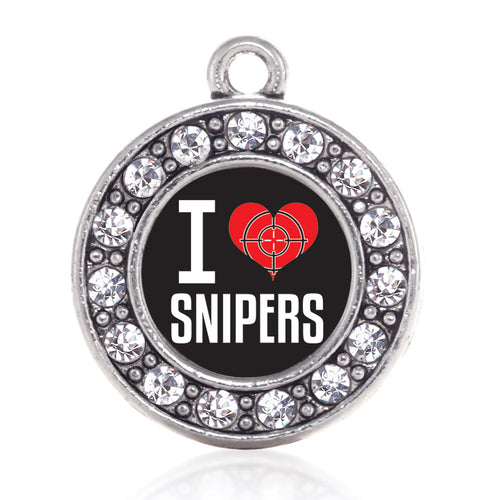 I Love Snipers Circle Charm