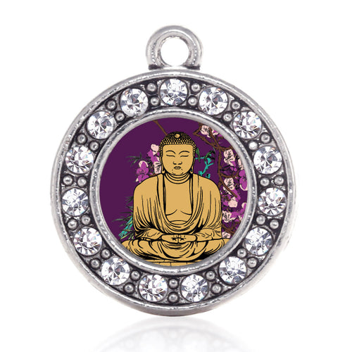 Buddha And Cherry Blossoms Circle Charm