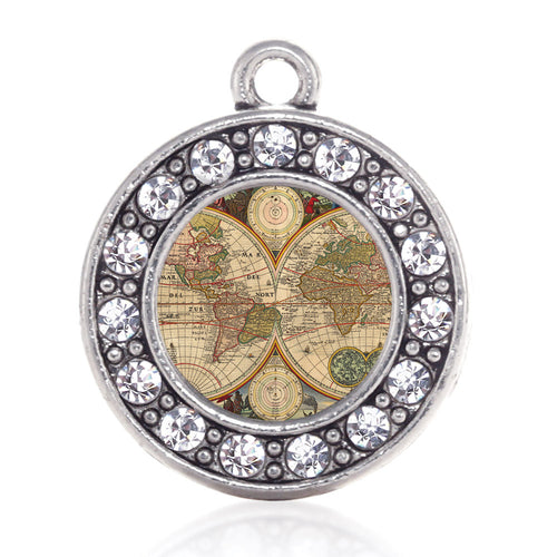 Vintage Map Circle Charm