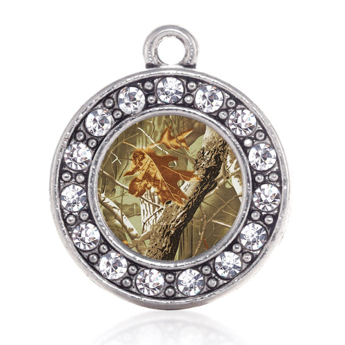 Brown Hunting Pattern Circle Charm