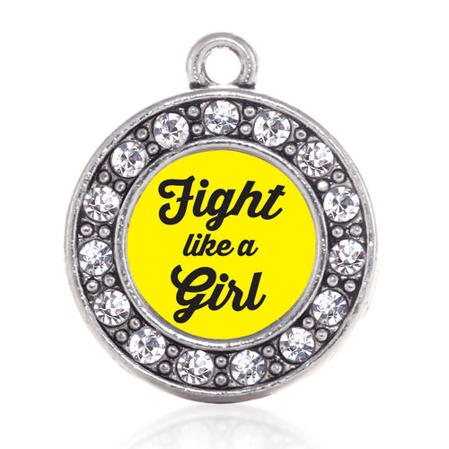 Fight Like A Girl Yellow Ribbon Circle Charm