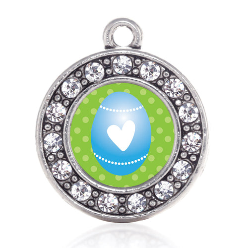 Blue Easter Egg Circle Charm