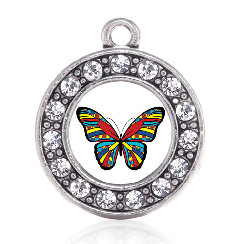 Autism Awareness Butterfly Circle Charm