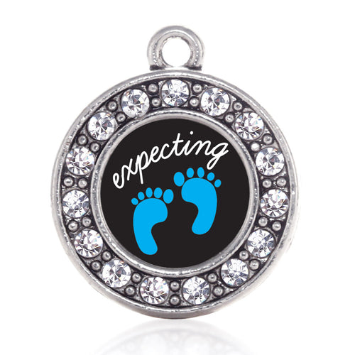 Expecting A Boy Footprints Circle Charm