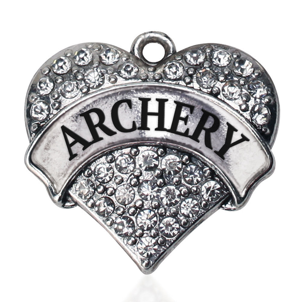 Archery Pave Heart Charm