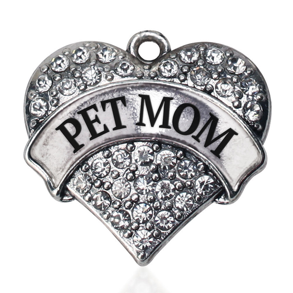 Pet mom Pave Heart Charm