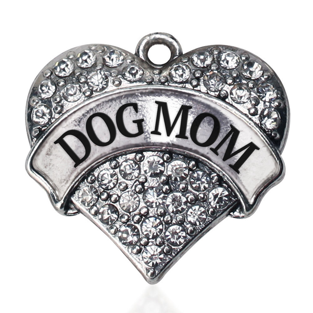 Dog Mom Pave Heart Charm