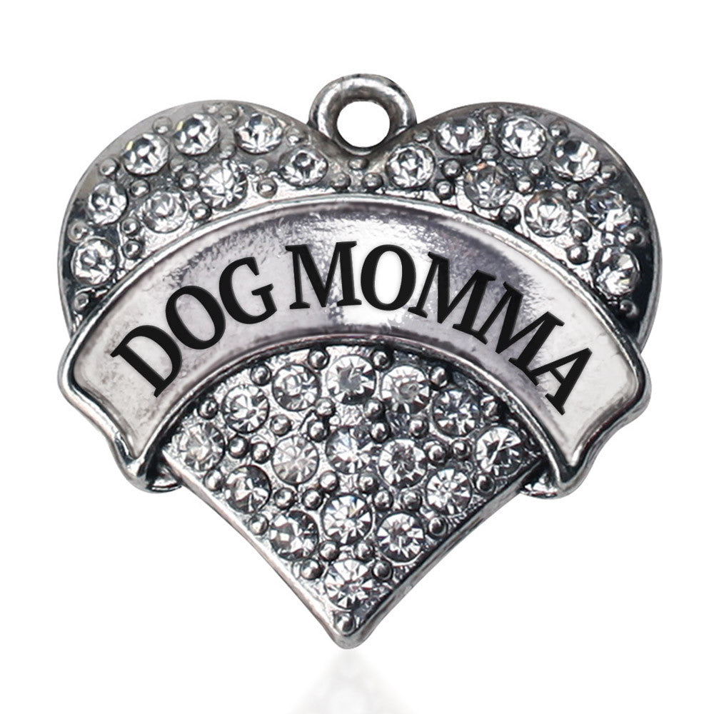 Dog Momma Pave Heart Charm