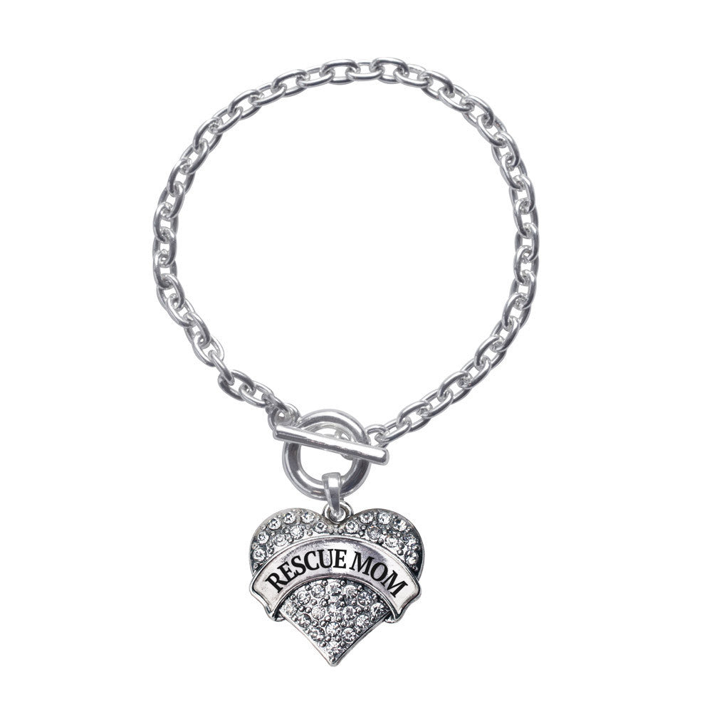 Rescue Mom Pave Heart Charm