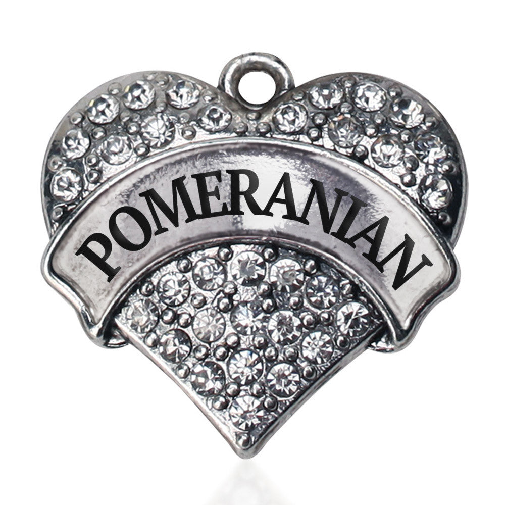 Pomeranian Pave Heart Charm