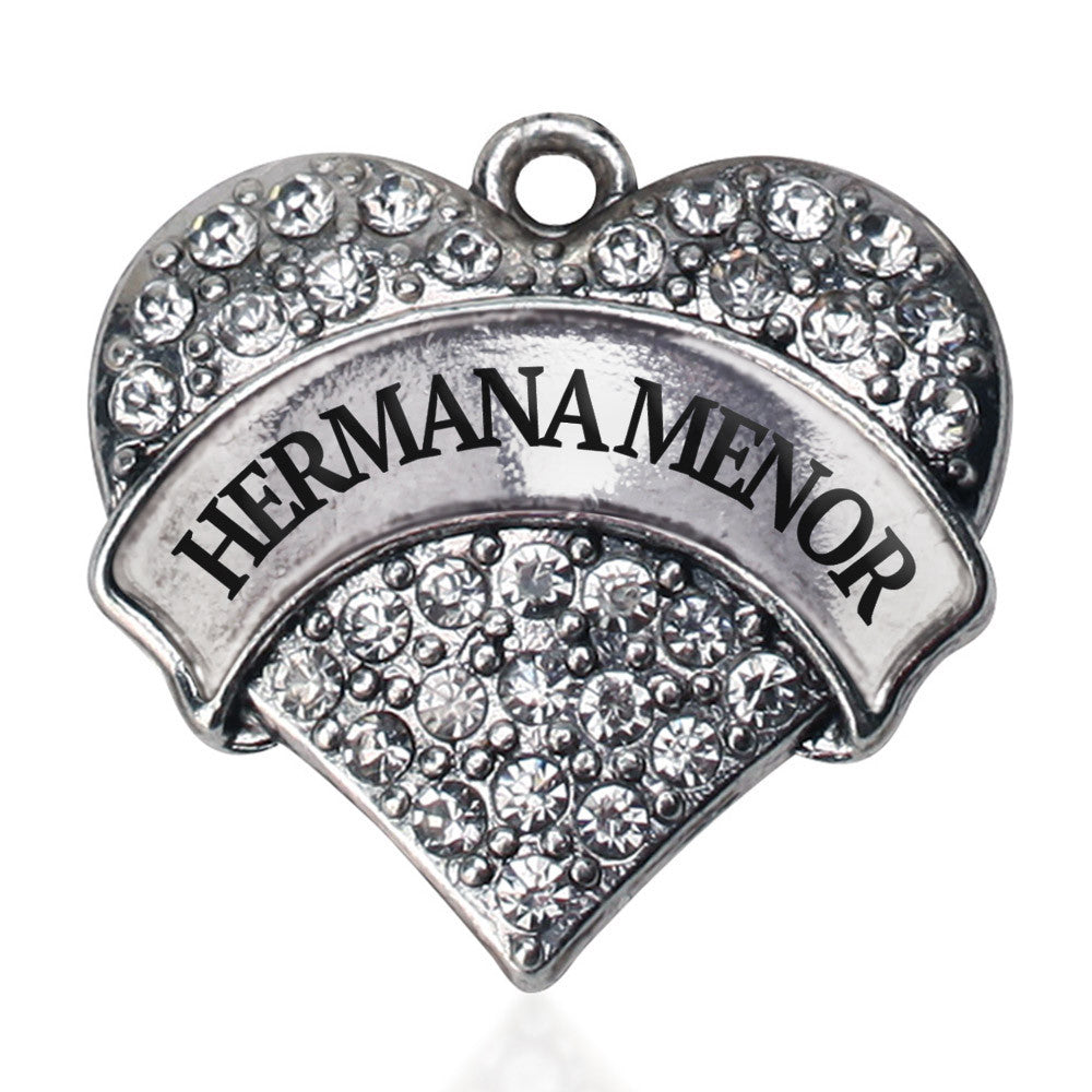 Hermana Menor - Little Sister Pave Heart Charm