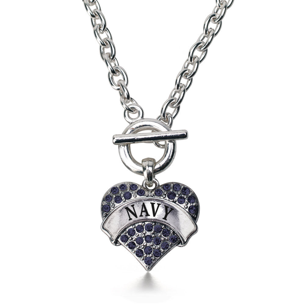 Navy Pave Heart Charm