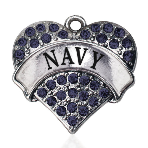 Navy Pave Heart Charm