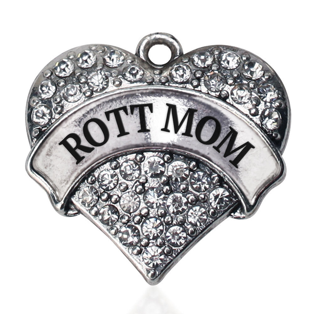 Rott Mom Pave Heart Charm