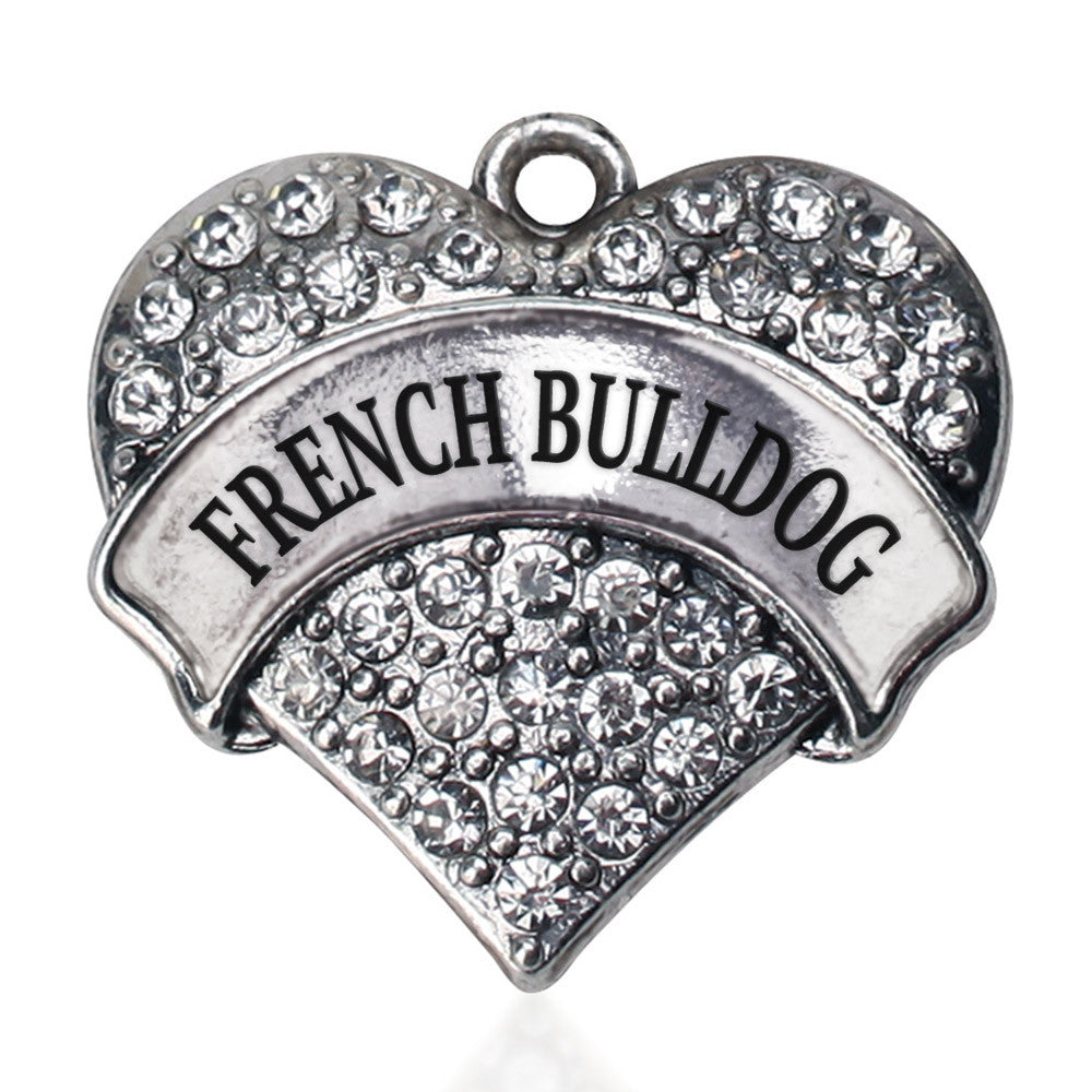 French Bulldog Pave Heart Charm