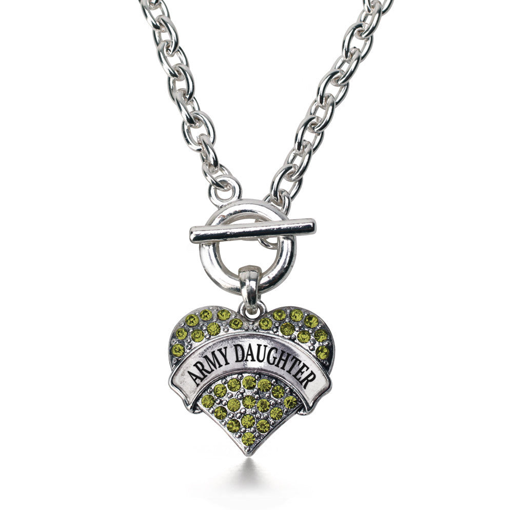 Army Daughter Pave Heart Charm