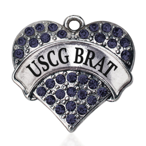 USCG Brat Pave Heart Charm
