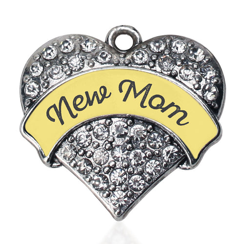 New Mom - Yellow Pave Heart Charm
