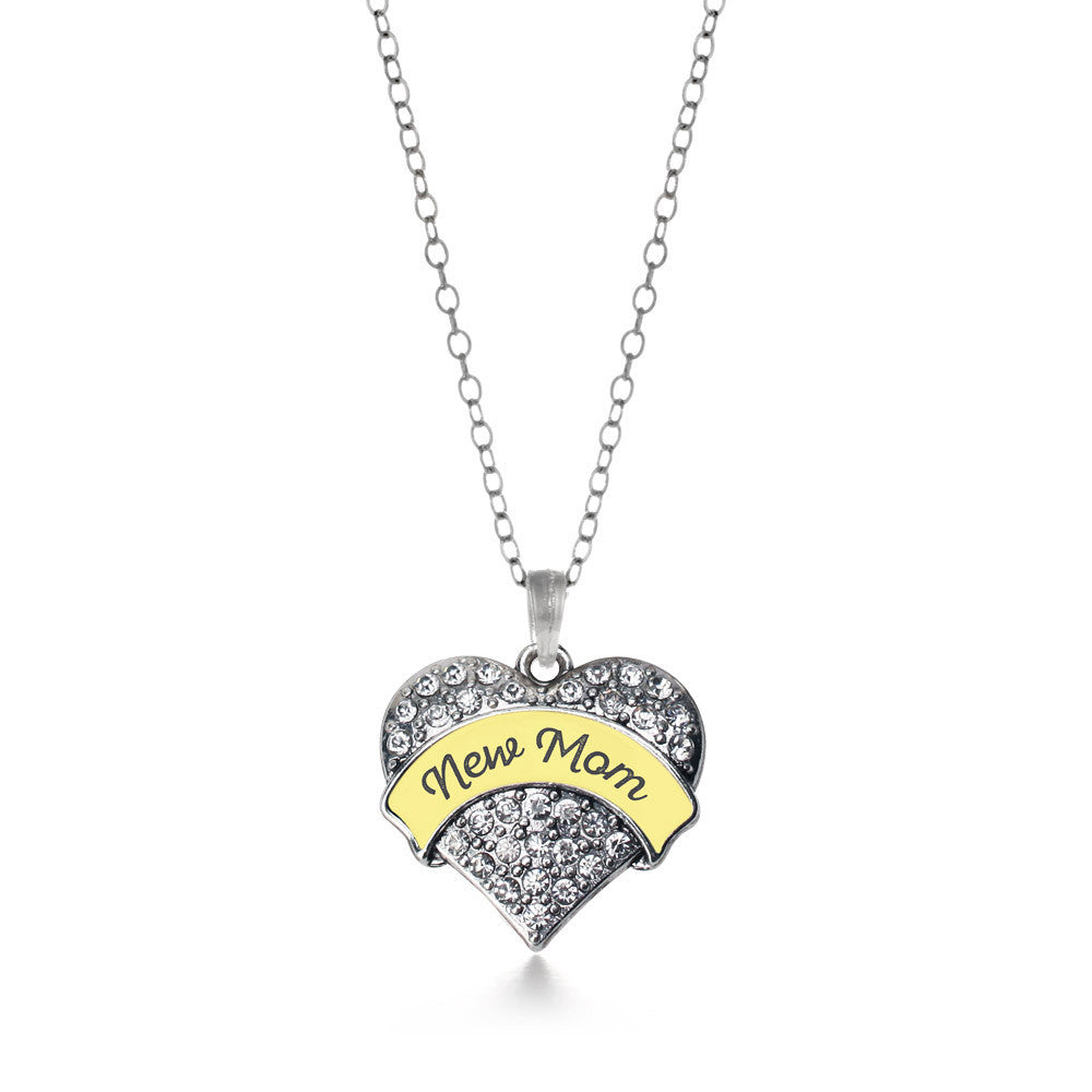 New Mom - Yellow Pave Heart Charm