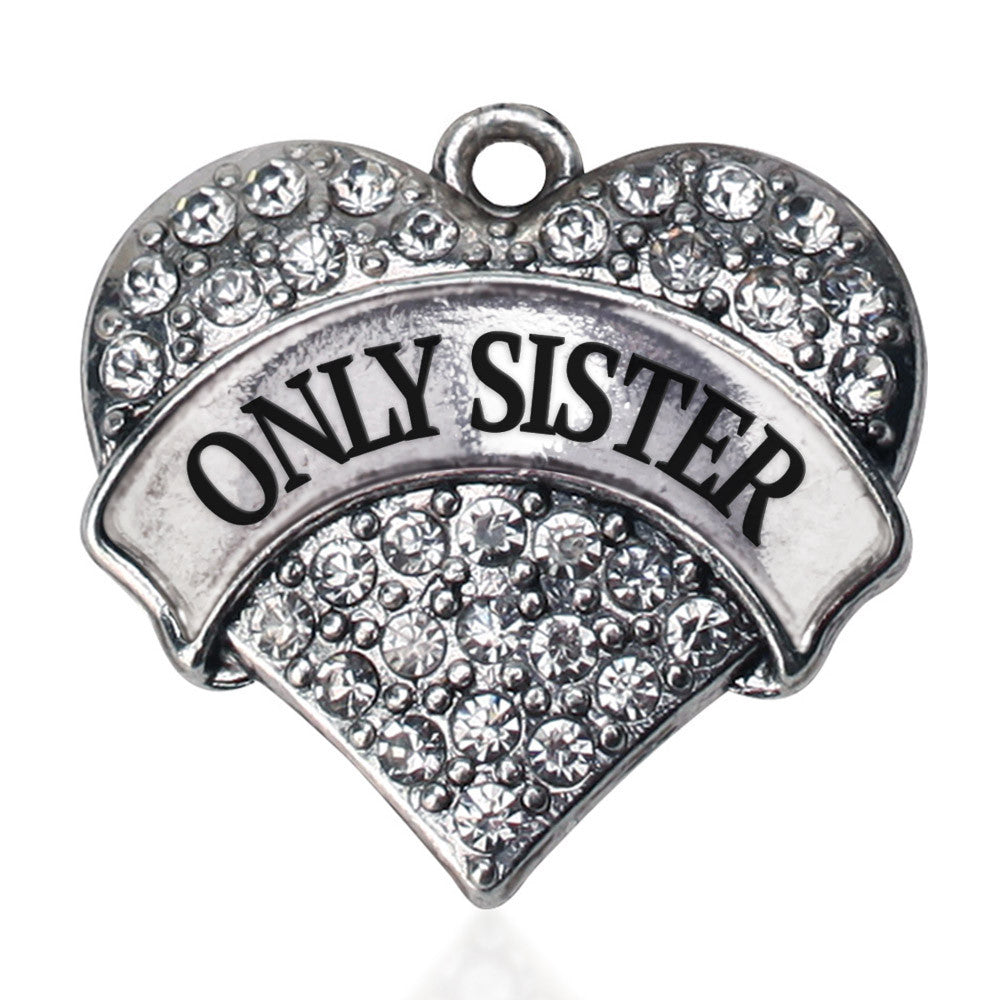 Only Sister Pave Heart Charm