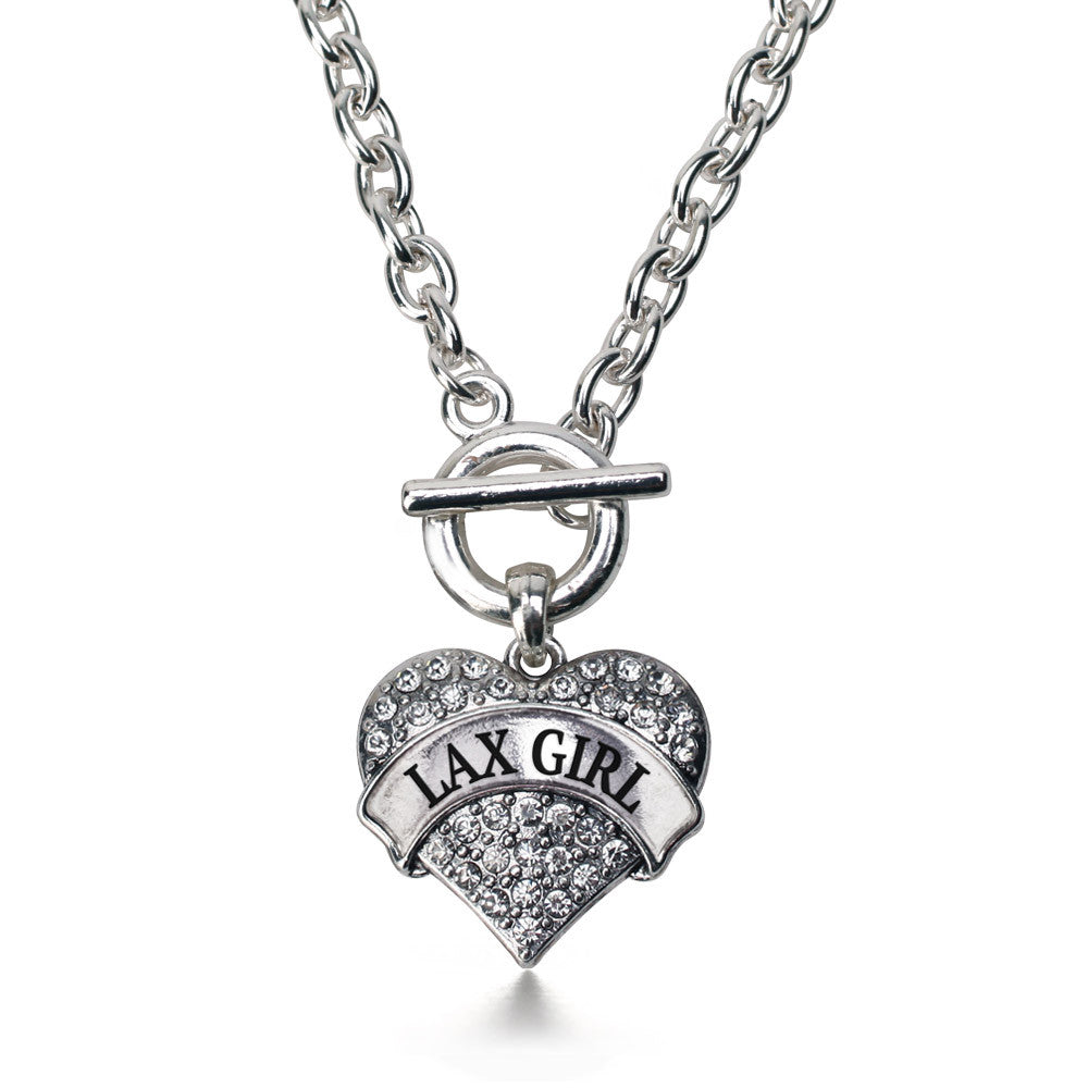 Lax Girl - Lacrosse Girl Pave Heart Charm