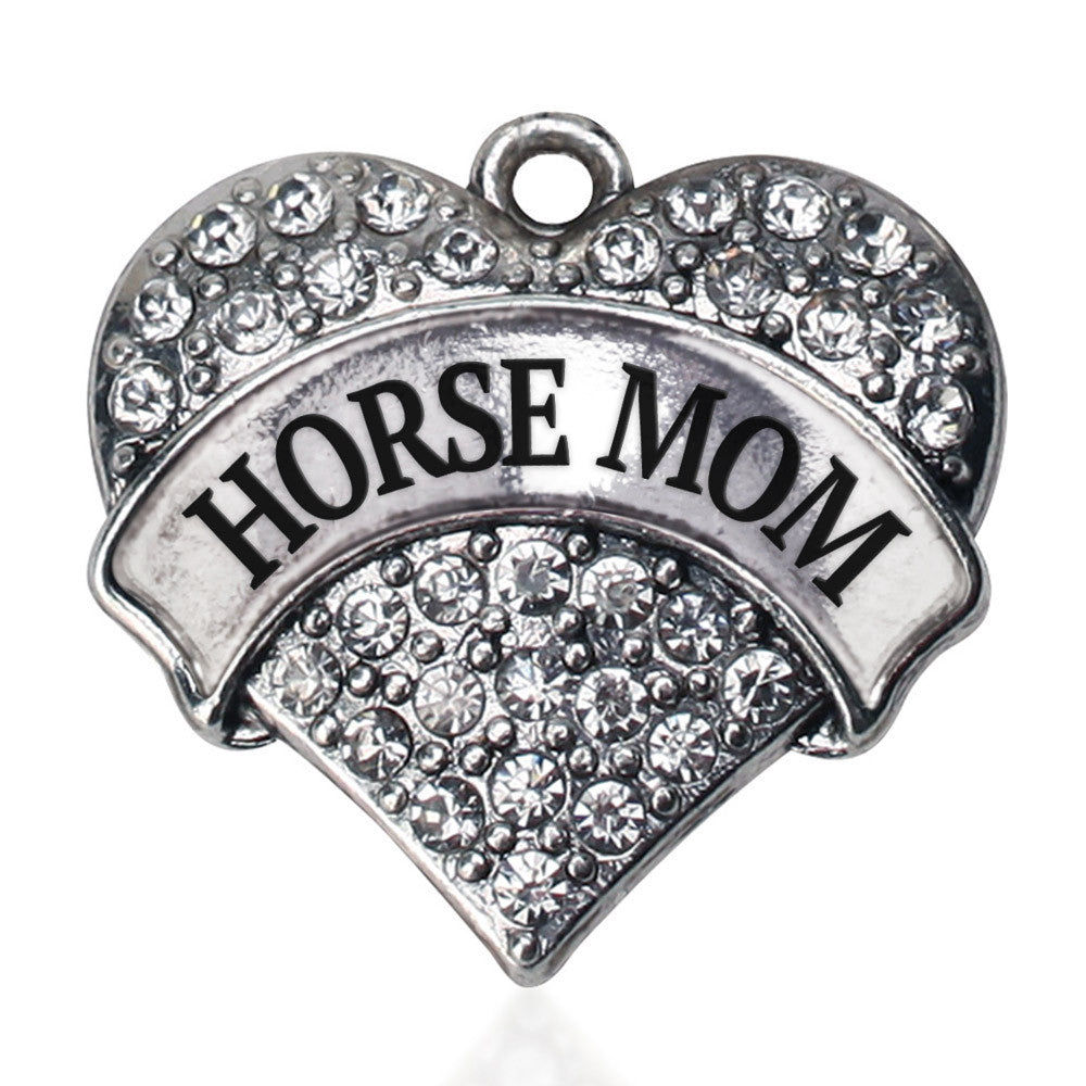 Horse Mom Pave Heart Charm