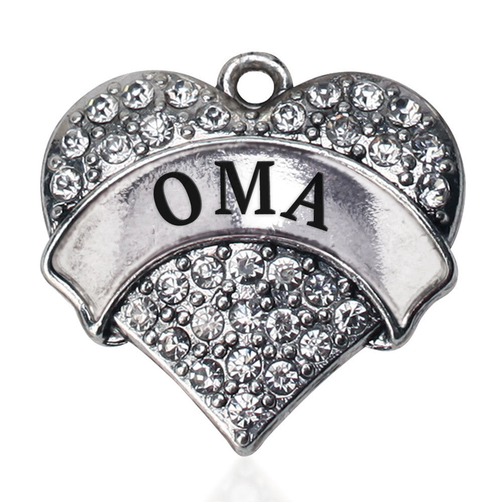 Oma Pave Heart Charm