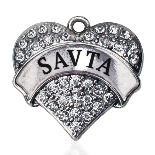 Savta Pave Heart Charm