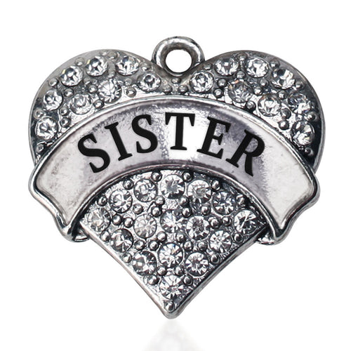 Sister Pave Heart Charm