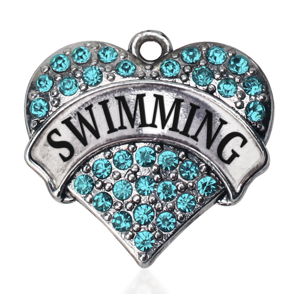 Swimming Pave Heart Charm